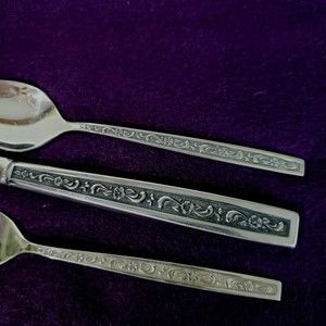 Oneida West Bend USA Stainless Steel Fernwood 3 Piece Knife Salad Fork Spoon